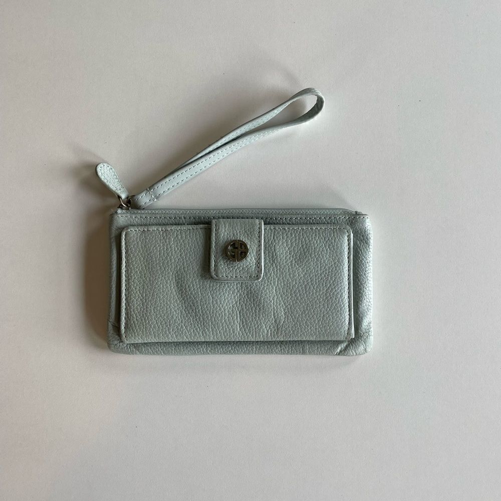 Pre-Loves Giani Bernini Mint Green Genuine Leather Womens Wristlet